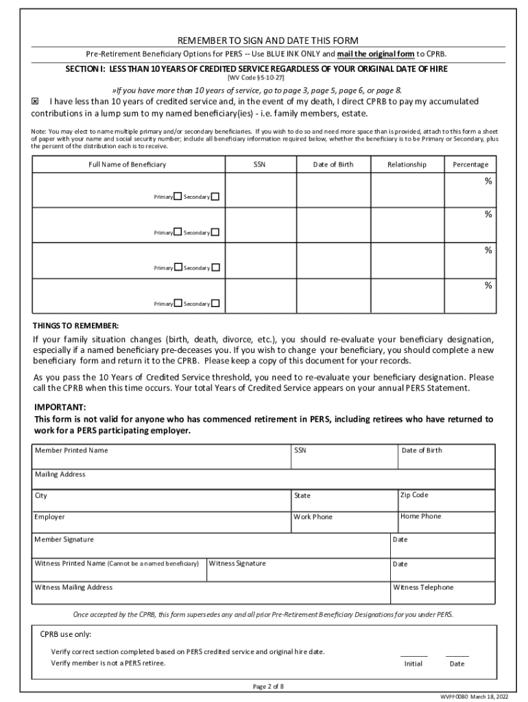 Fillable Online PERS Forms Fax Email Print pdfFiller