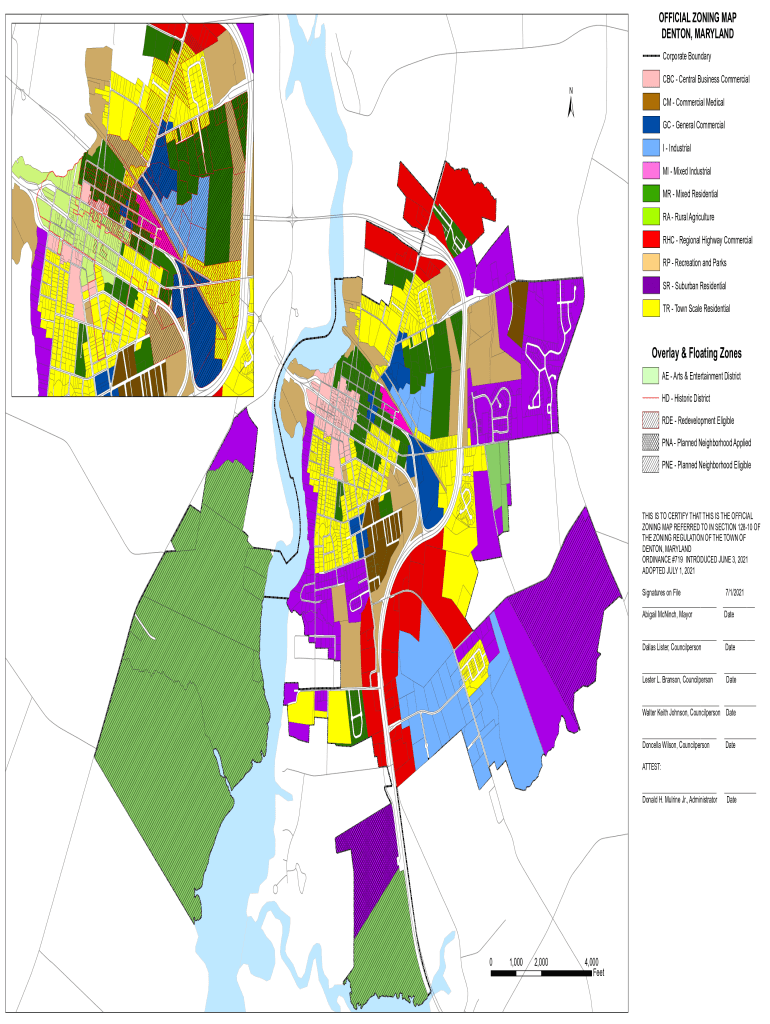 Fillable Online Town of Denton, MD Zoning Districts and Zoning District
