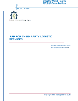 RFP FOR THIRD PARTY LOGISTIC SERVICES Doc Template | pdfFiller