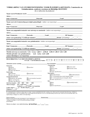 VERKLARING VAN OVEREENSTEMMING VOOR ...