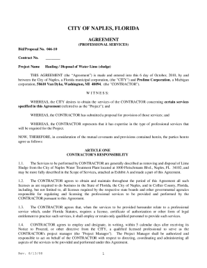 City of Naples, Florida - Services Agreement