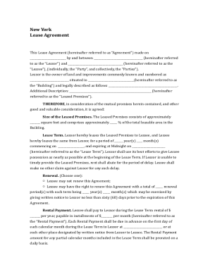 Fillable Online New York Lease Agreement Fax Email Print - pdfFiller
