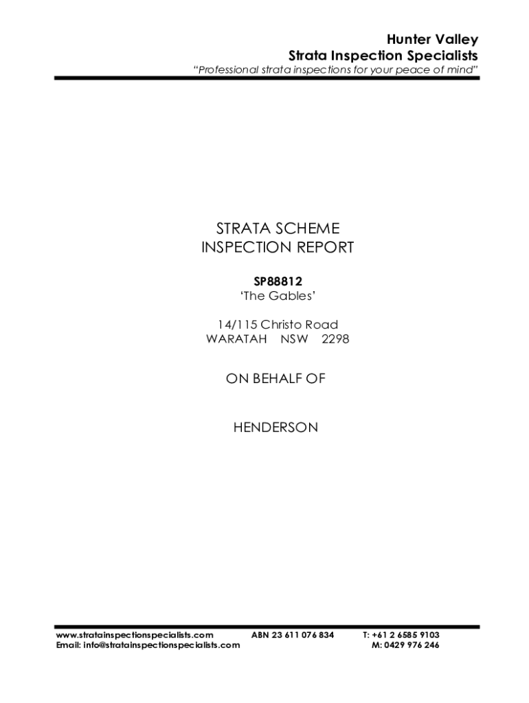 Fillable Online Complete Strata Inspection ReportsASSM Fax Email Print pdfFiller
