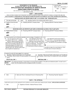 Fillable Online Form TTB F 5100 16 TTB F 5100 16 Application to Receive ...