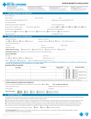 GROUP BENEFITS APPLICATION Including Optional ...