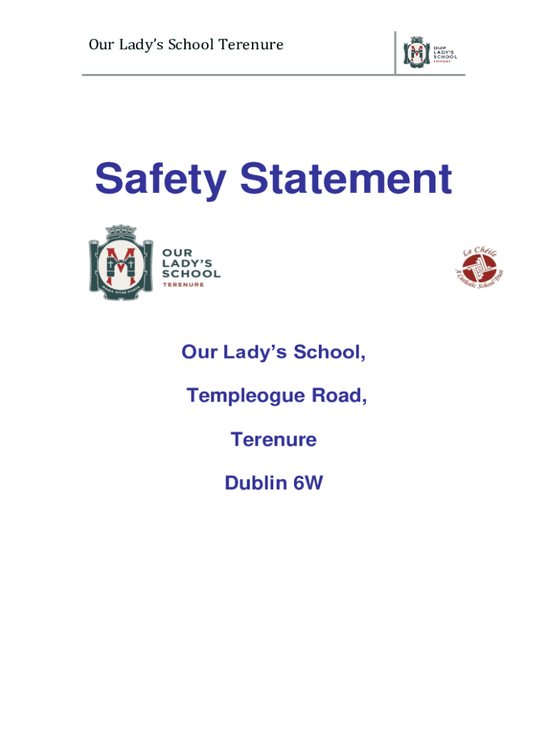 Fillable Online Our Ladys School Terenure. Safety Statement Fax Email