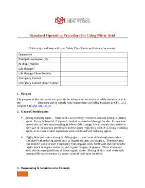 Standard Operating Procedure (SOP) for Safety Data Sheet ... Doc ...
