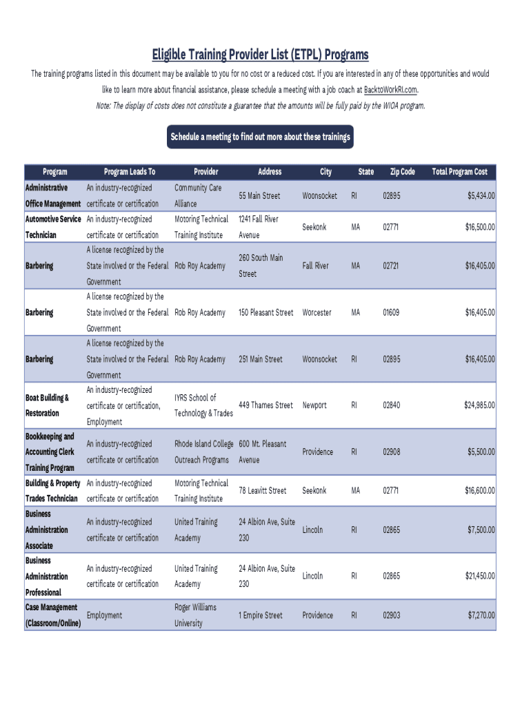 Fillable Online dlt ri Public DocumentsTraining Provider Application