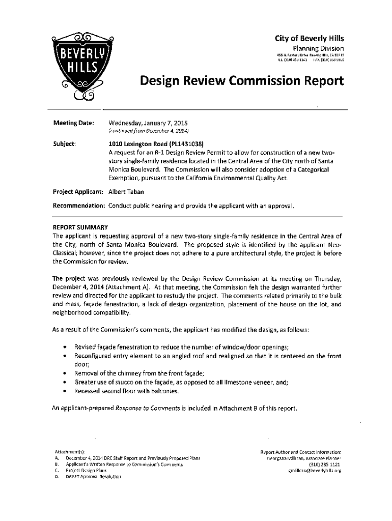 Fillable Online City of beverly hills plan review permit application