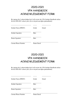 Fillable Online 20-21 Hanbook Sign Off Sheet Fax Email Print - pdfFiller