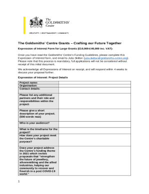 Large Grants - Expression of Interest Form