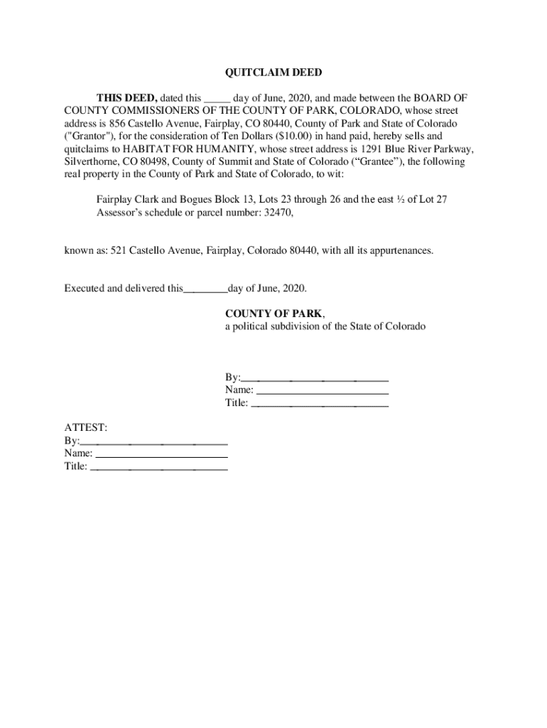 Fillable Online THIS DEED, dated this day of June, 2020, and made between the BOARD OF Fax Email