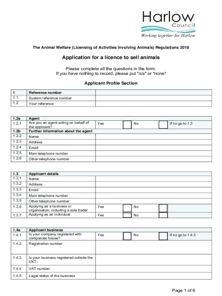 Fillable Online Pet shop licence application form Fax Email Print