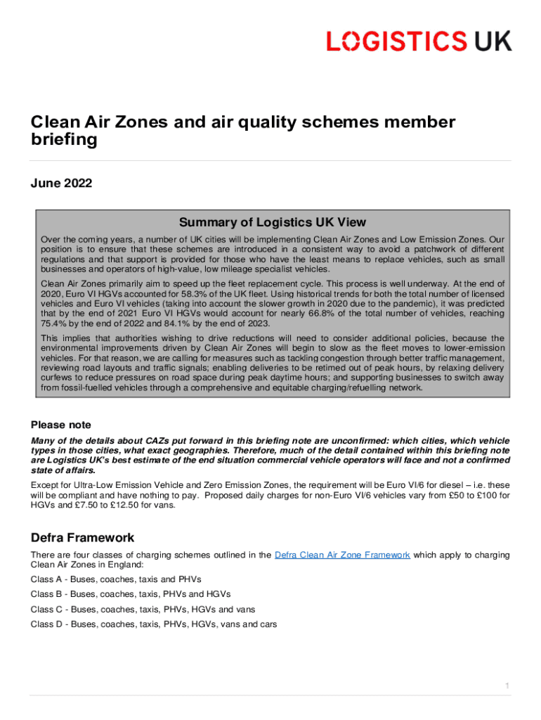 Fillable Online nasc org Clean Air Zones and air quality schemes member