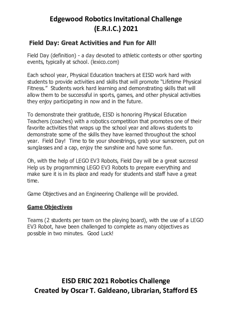 Fillable Online How to Plan an Awesome Field Day Fax Email Print