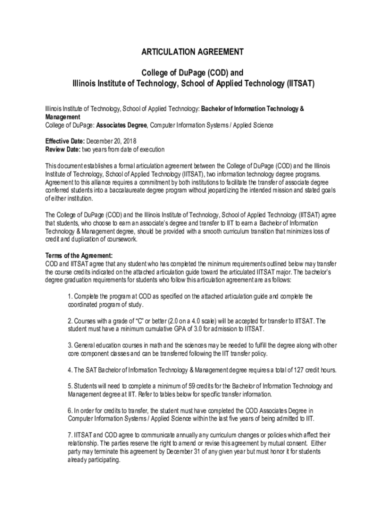 Fillable Online COD/Illinois Institute of Technology Guaranteed