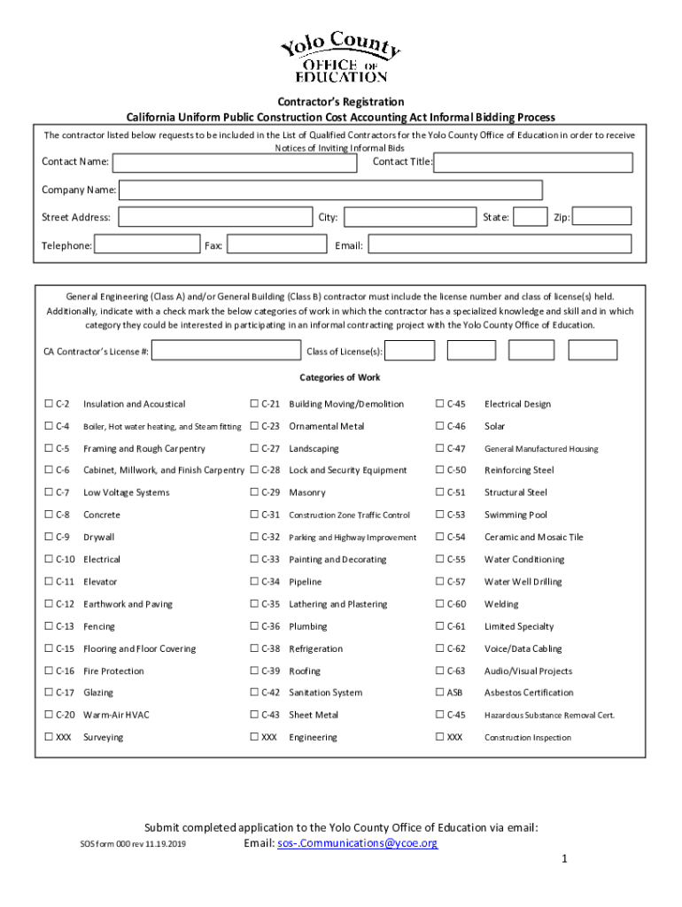 Fillable Online California Uniform Construction Cost Accounting Act Fax