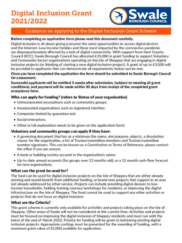 Fillable Online Digital Inclusion Grant Program FY22 Grant Application