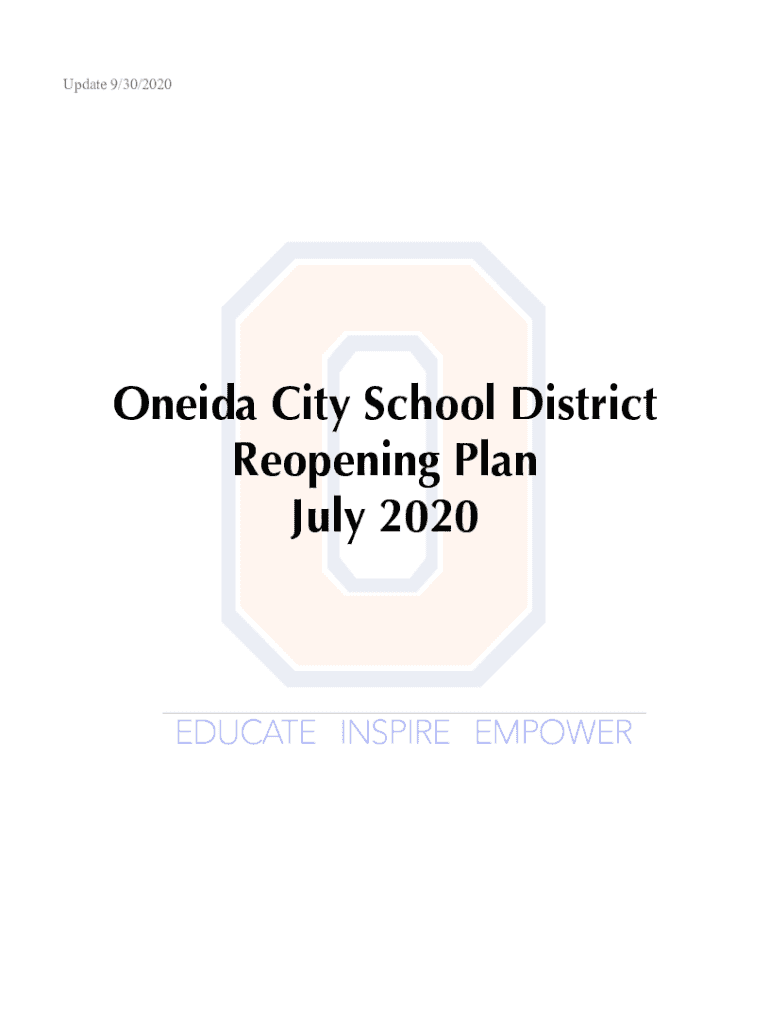 Fillable Online Reopening Information Sheets Oneida City School District Fax Email Print
