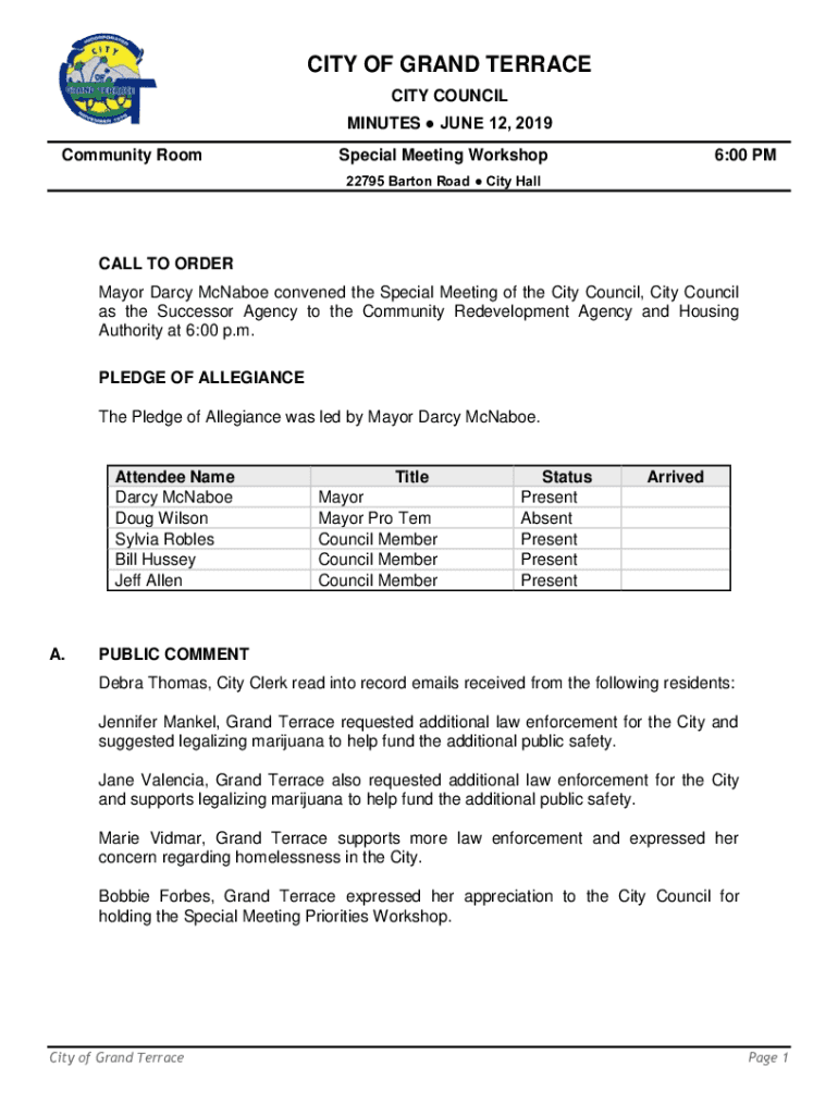 Fillable Online What's New City of Grand Terrace Fax Email Print