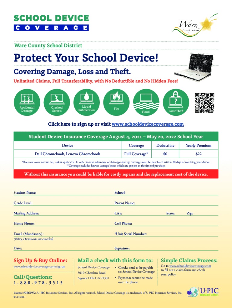 Completable En línea Protect Your Child's Chromebook with School Device