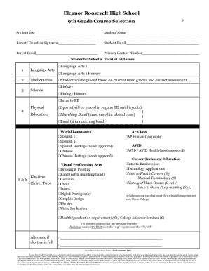 Course Selection - Eleanor Roosevelt High School