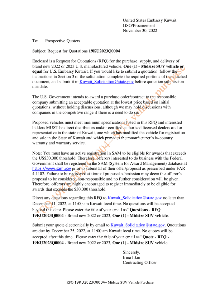 Fillable Online kw usembassy Inspection of Embassy Kuwait City, Kuwait