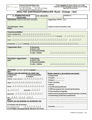 ANALYSE-AANVRAAGFORMULIER: RundSchaapGeit