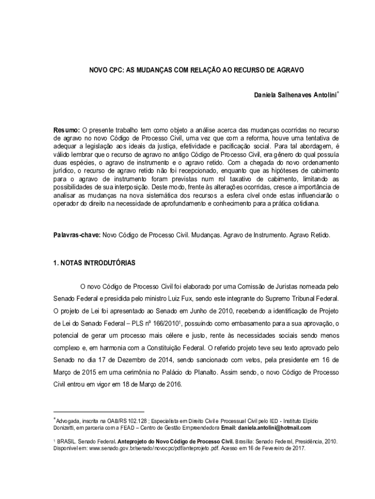 Preenchível Disponível Agravo de Instrumento no Novo CPC o quee quando