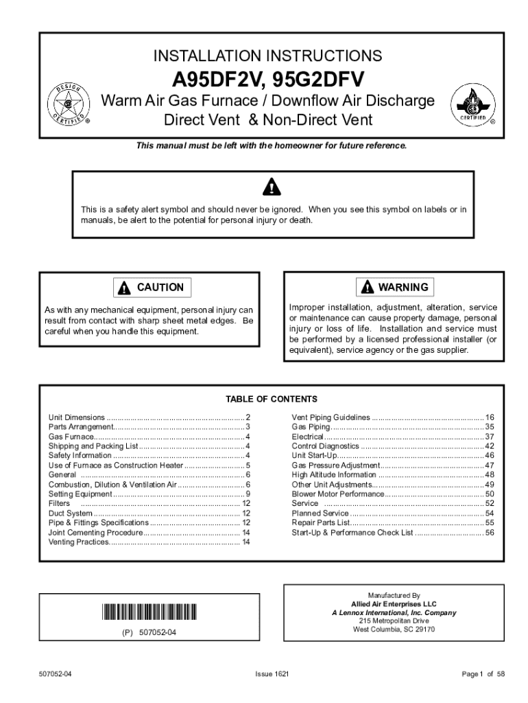 Fillable Online Ducane Furnace Manual Fill Online, Printable