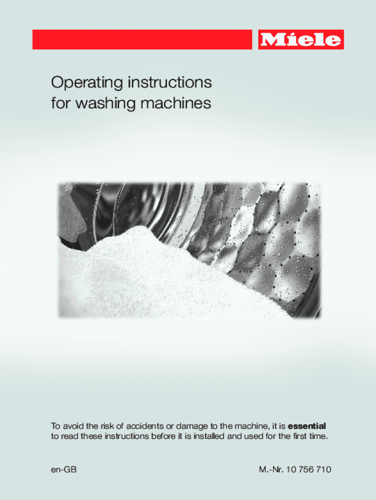 Fillable Online Operating instructions for washing machines To avoid