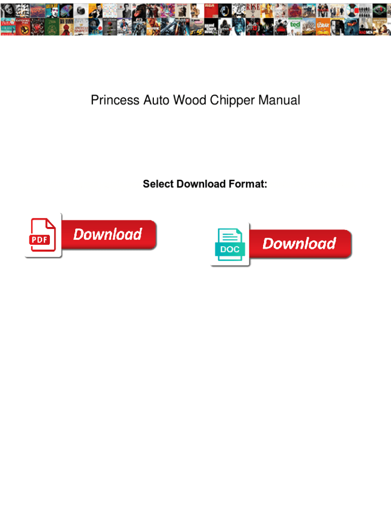 Fillable Online Princess Auto Wood Chipper Manual. Princess Auto Wood