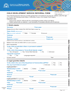 CHILD DEVELOPMENT SERVICE REFERRAL FORM