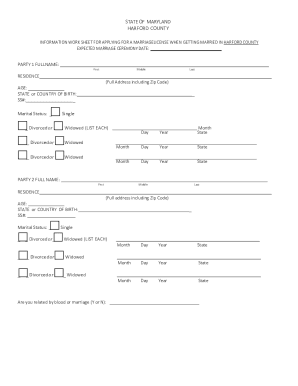 Fillable Online Harford County Circuit Court Marriage Worksheet Fax Fillable Online Harford County Circuit Court Marriage Worksheet Fax