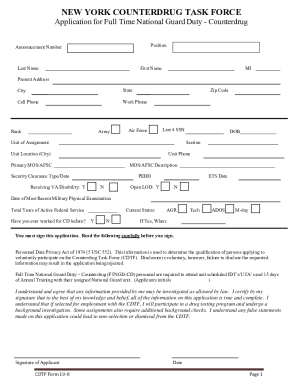 Form 10-8 - Application for full-time National Guard duty
