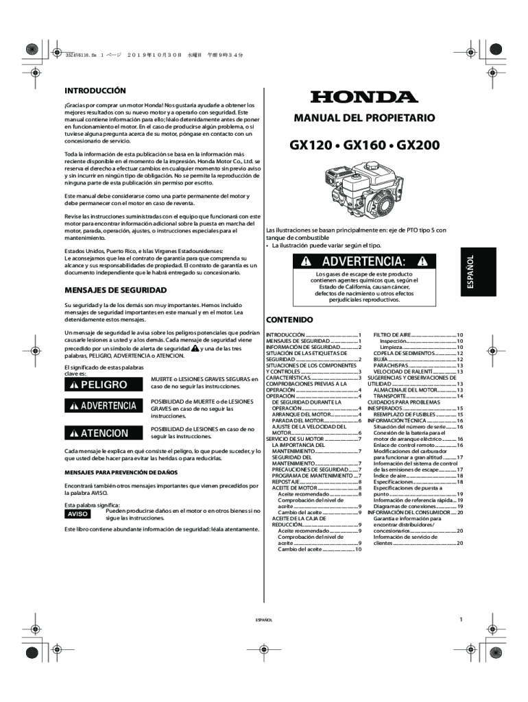 Completable En línea Honda Gx390 Manual Espanol Pdf Pdf Fax Email