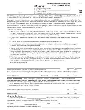 Fillable Online Informed Consent For Hiv Testing Of Pregnant Fax