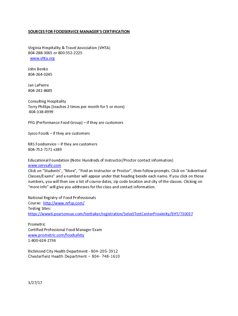 Fillable Online Food Service Management, Certificate of Completion Fax Email Print pdfFiller