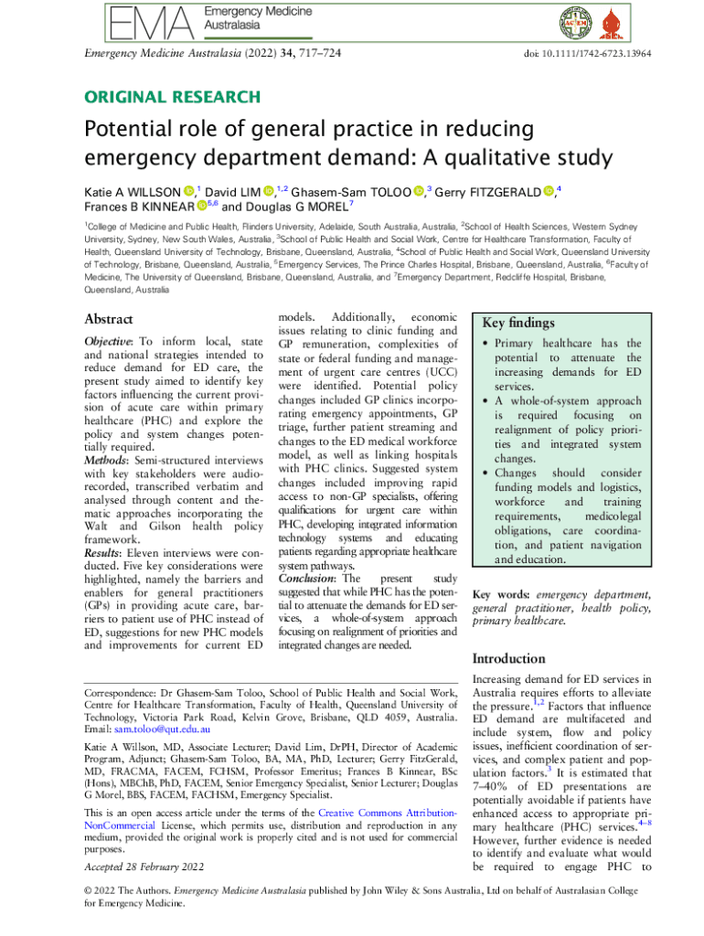 Fillable Online A Qualitative Study of Emergency Department Delirium