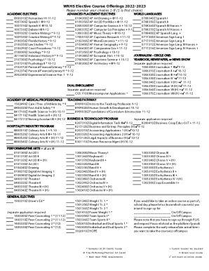 Fillable Online Course Selection Electives Planning Sheet 2022-2023 FINAL Fax Email Print ...