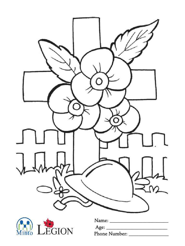 Fillable Online Remembrance Day Colouring Pages The Town of Minto Fax