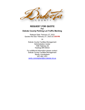 Fillable Online Request for Quotes Parking Lot Markings. Parking Lot