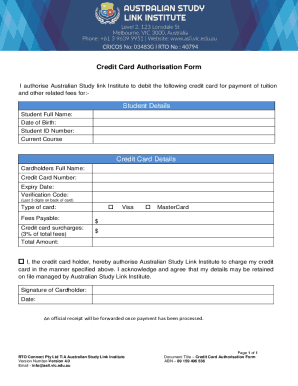 Fillable Online asli vic edu Credit Card Payments for Tuition and Fees ...