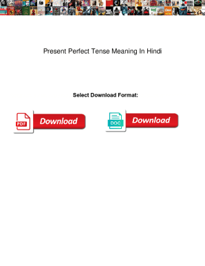 meaning of present perfect tense in hindi