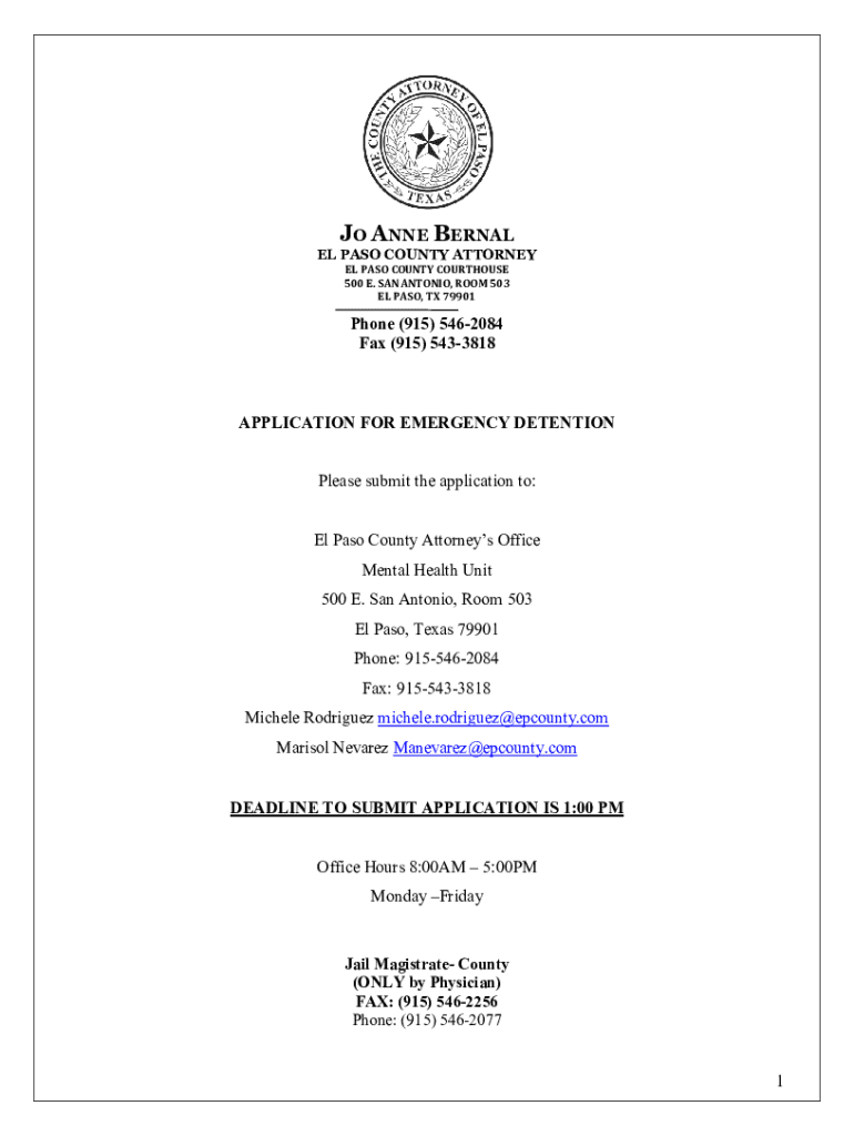 JO ANNE BERNAL El Paso County Attorney 500 E San Preview on Page 1