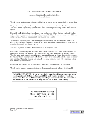 Fillable Online Oregon Guardianship Forms - Fill Online, Printable ...