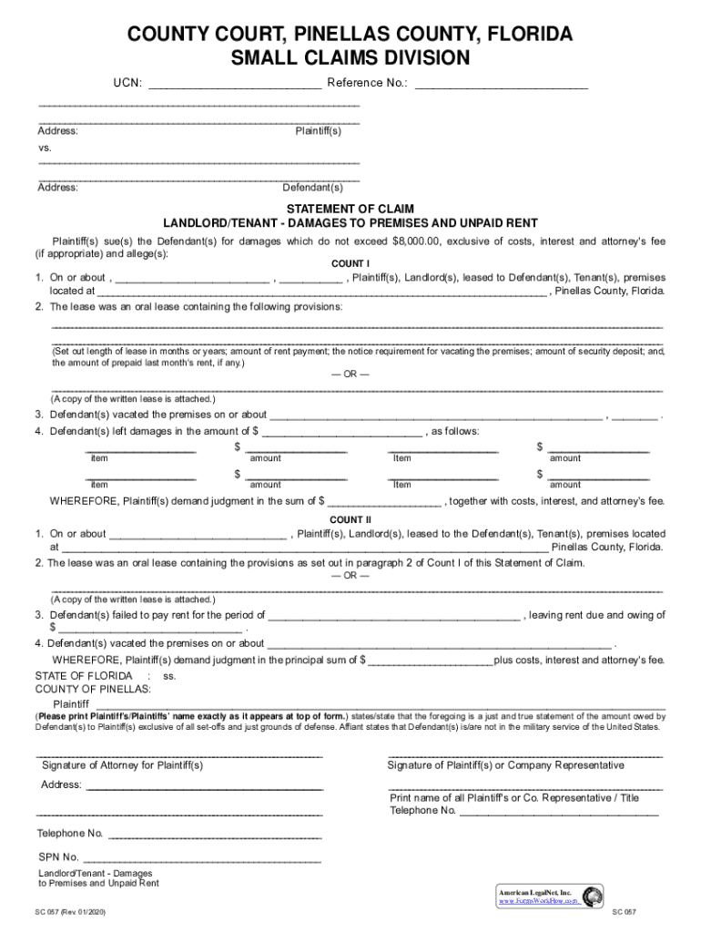 Fillable Online Delinquent Tenant Landlord/Tenant Eviction Residential Fax Email Print pdfFiller