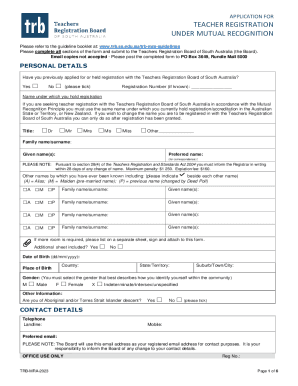 TEACHER REGISTRATION UNDER MUTUAL ...
