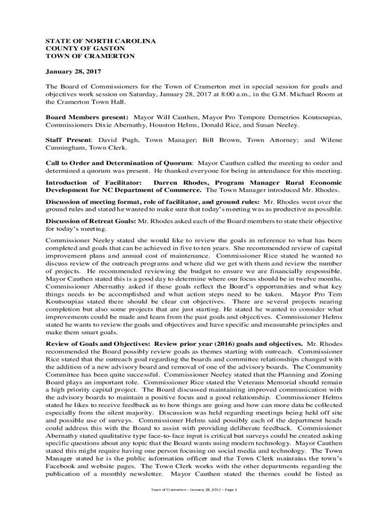 Fillable Online town of cramerton pedestrian master plan Fax Email