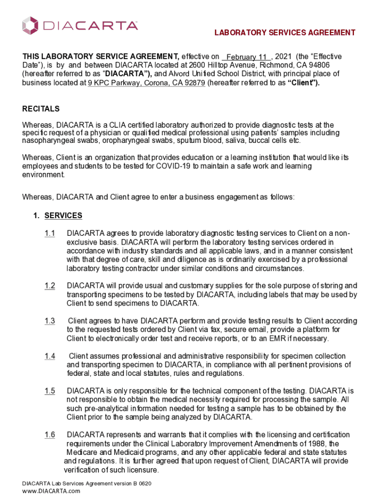 Fillable Online ABC Unified School DistrictDiacarta Lab Services